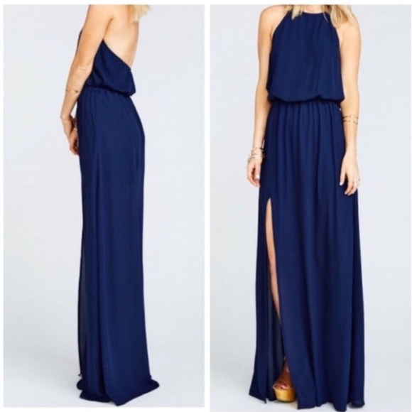 Show Me Your MuMu Dresses & Skirts - Show Me Your MuMu Heather Halter Small Rich Navy